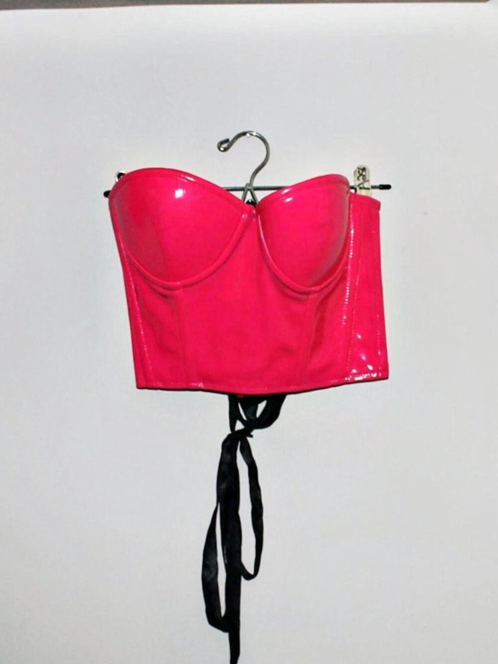 Daisy corsets Hot pink #corset with black #ribbon lacing